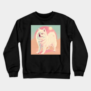 Retro Samoyed: Pastel Pup Revival Crewneck Sweatshirt